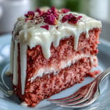 Elegant Rosé Velvet Cake, a beautiful pink confection adorned with shimmering gold drip.