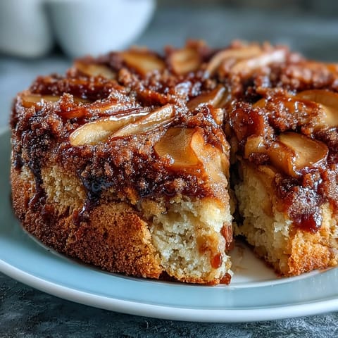 Golden slices of tender baked apples nestled in a soft, spiced Dutch-inspired cake, served warm for a cozy breakfast.  