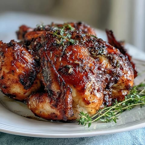 Golden roasted chicken with lemony potatoes and crumbled feta.