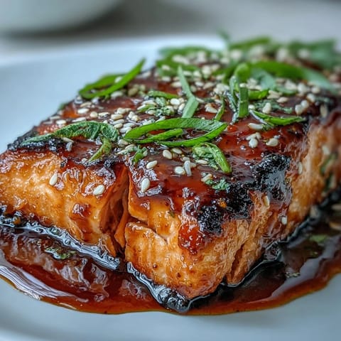 Flaky, glazed salmon fillets rest over fluffy jasmine rice with crisp broccoli, snap peas, and red bell pepper.