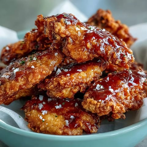 Fried Chicken Wings coated in a crunchy buttermilk and flour batter, ready to dip into Thai sweet chili or smoky BBQ sauce.