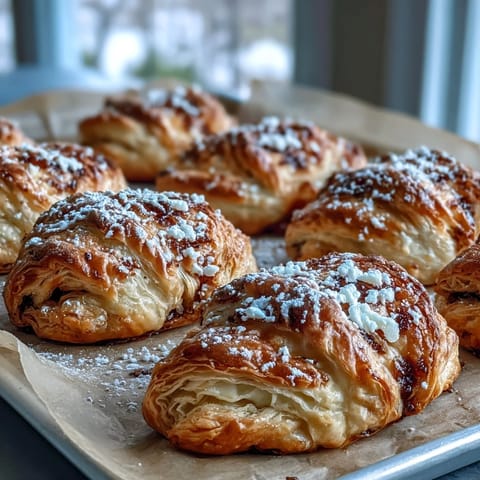 Flaky, golden Guava Cheese Pastries dusted with powdered sugar and served warm with coffee.