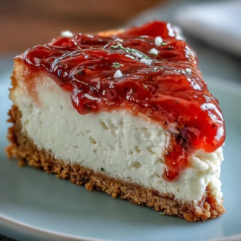 Freshly sliced Guava Cheesecake reveals a creamy texture and vibrant pink swirl on a rustic wooden table.