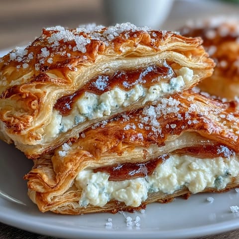 Golden, flaky guava and cream cheese pastelitos on a plate, ready to serve with Cuban coffee.