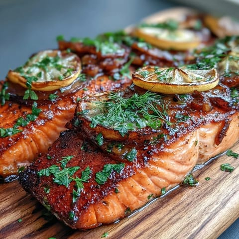 Cedar Plank Salmon Lemon Dill