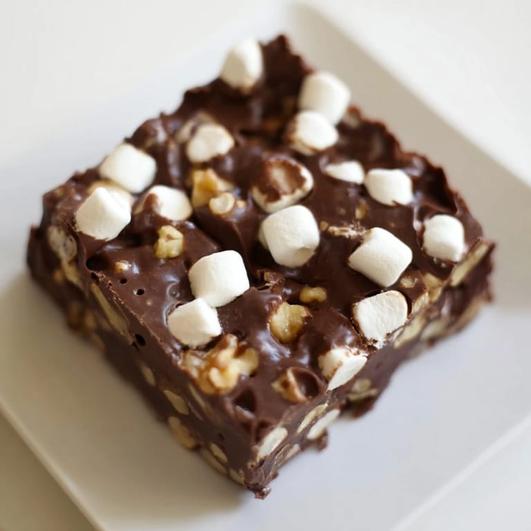 Chilled Rocky Road Fudge: Perfect, easy-to-make, dessert squares with great texture and flavor.