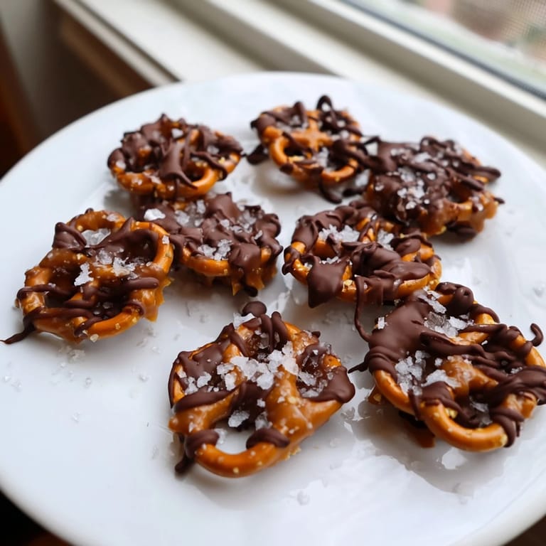 These homemade pretzel candy clusters feature crunchy pretzels covered in rich chocolate and gooey caramel.