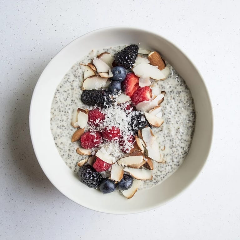 Thickened overnight, this Poppy Seed Chia Pudding offers a subtle crunch with sweet maple flavor.