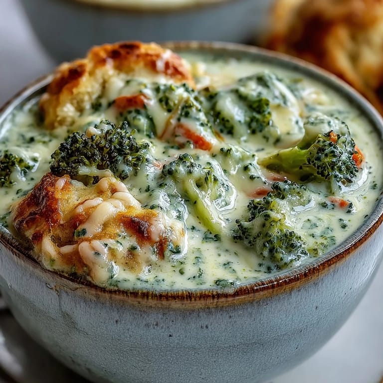 Whisking melted cheddar into a pot of simmering broccoli cheddar soup, creating a rich and velvety texture.