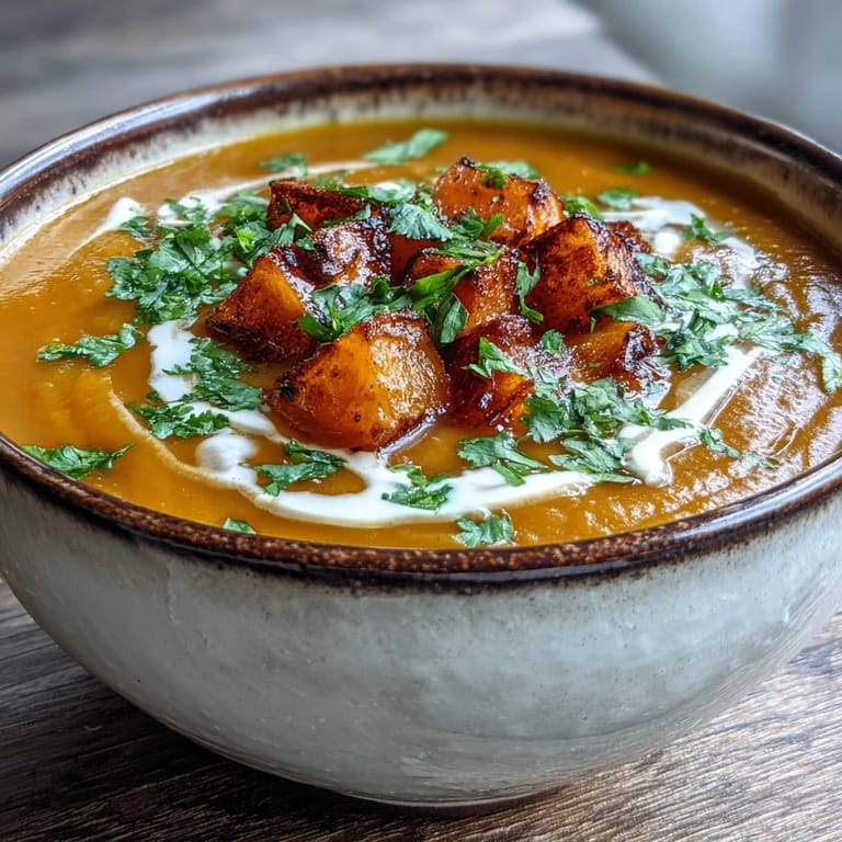 Golden roasted butternut squash and lentils simmered with warming spices for a comforting vegan dinner.