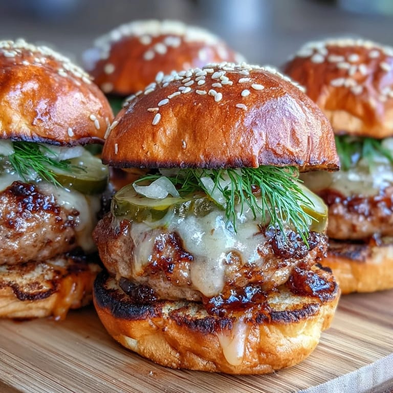 Warm Touchdown Brat Sliders fresh from the oven, featuring caramelized onions and savory toppings.