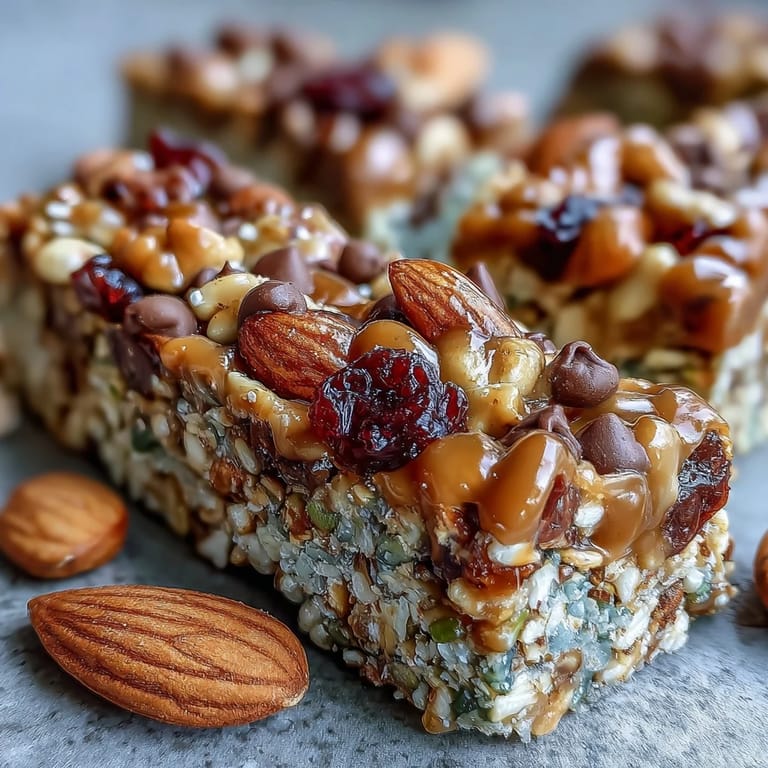 Nutritious no-bake granola energy bars featuring rolled oats, crunchy nuts, and sweet dried fruit—great for school lunches or afternoon treats.
