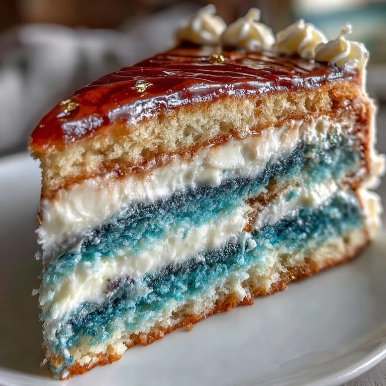 Striking graduation cake with graduated blue tones, creamy vanilla frosting, and shimmering gold details, ideal for a milestone celebration.