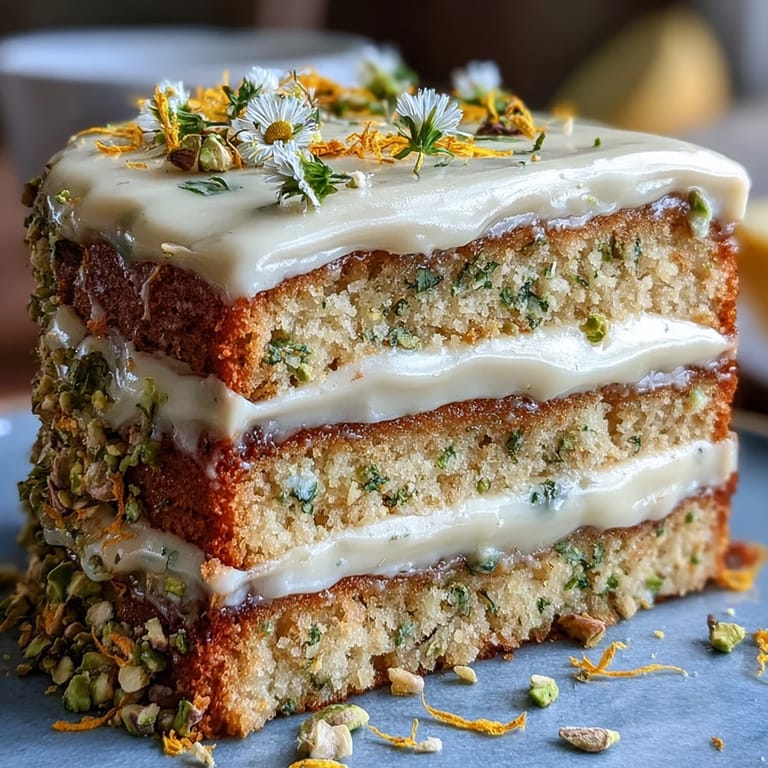 Celebrate with this gorgeous Spring Birthday Lemon Pistachio Layered Cake.